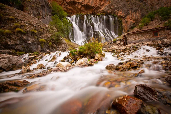 Conhecida Como Segunda Maior Cachoeira Mundo Cachoeira Kapuzba Continua Entre — Fotografia de Stock