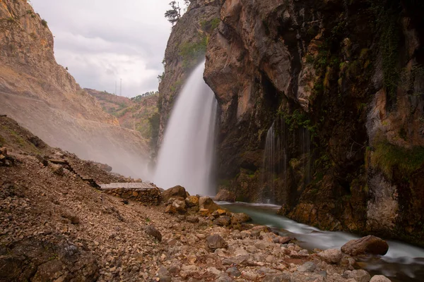 Conhecida Como Segunda Maior Cachoeira Mundo Cachoeira Kapuzba Continua Entre — Fotografia de Stock