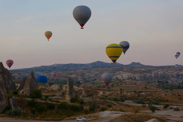 Una Delle Attività Più Popolari Cappadocia Cappadocia Con Mongolfiere — Foto Stock