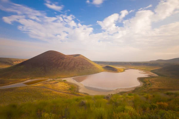 Meke Maar Lake Lago Distrito Karapnar Konya Com Ilhotas Meio — Fotografia de Stock