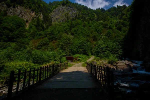 Tar Deresi Och Bulut Waterfall Road Punkt Som Definitivt Bör — Stockfoto