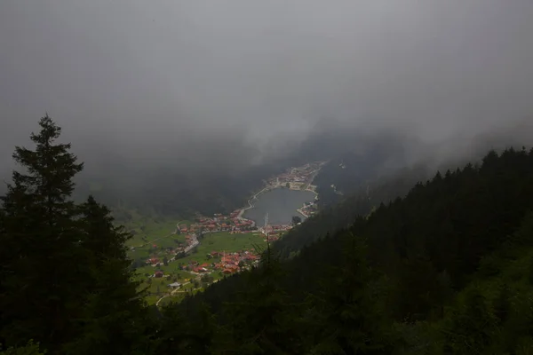 Uzungol Turecký Trabzon Nastavuje Sesuv Půdy Jezero Nachází Provincii Nachází — Stock fotografie