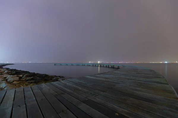 Muelle Que Puede Mostrar Como Ejemplo Para Fotos Larga Exposición — Foto de Stock