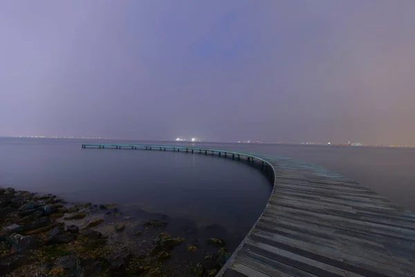 Molo Které Může Být Zobrazeno Jako Příklad Pro Fotografie Dlouhou — Stock fotografie