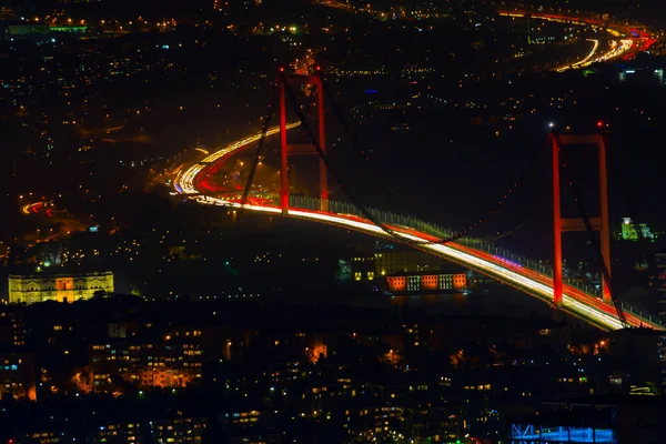 Stanbul Gece Manzarası Yüksek Binalar Plazalar — Stok fotoğraf