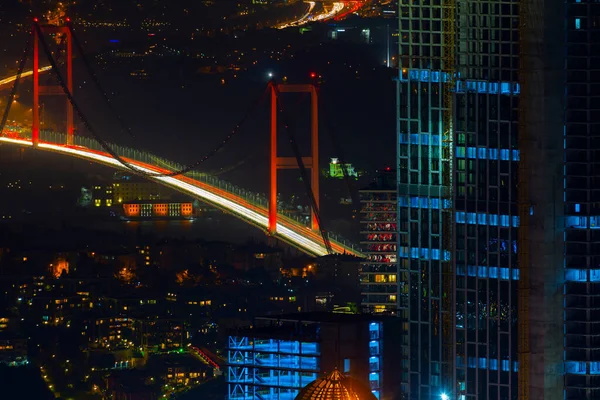Стамбульський Нічний Вигляд Високі Будівлі Площі — стокове фото
