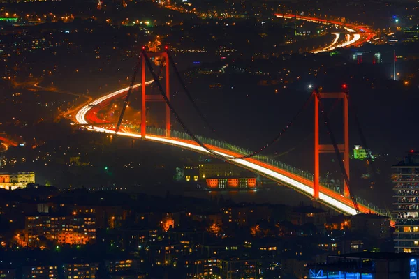 Istanbul Vue Aérienne Nuit Grands Bâtiments Places — Photo