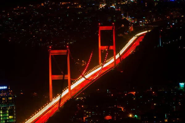 Istanbul Vue Aérienne Nuit Grands Bâtiments Places — Photo