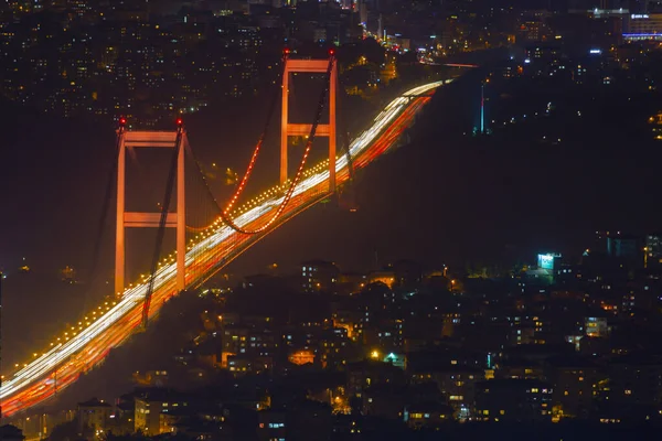 Stanbul Gece Manzarası Yüksek Binalar Plazalar — Stok fotoğraf