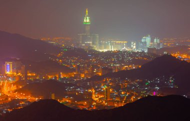 Hira mağarası ve Suudi Arabistan 'ın kutsal Kabe manzarası