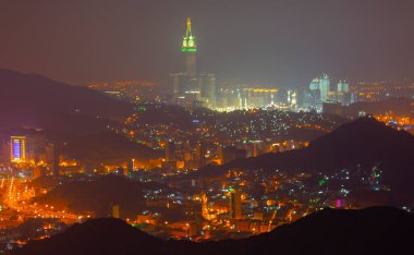 Hira mağarası ve Suudi Arabistan 'ın kutsal Kabe manzarası