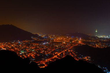 Hira mağarası ve Suudi Arabistan 'ın kutsal Kabe manzarası