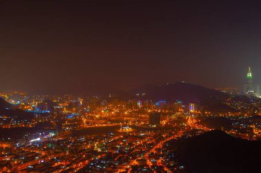 Hira mağarası ve Suudi Arabistan 'ın kutsal Kabe manzarası