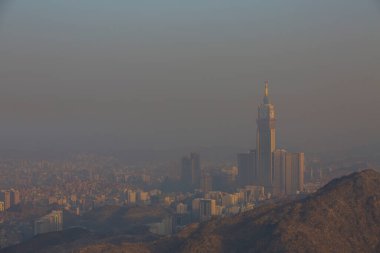 Hira mağarası ve Suudi Arabistan 'ın kutsal Kabe manzarası