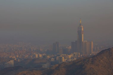 Hira mağarası ve Suudi Arabistan 'ın kutsal Kabe manzarası