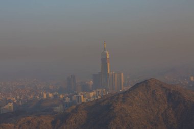 Hira mağarası ve Suudi Arabistan 'ın kutsal Kabe manzarası
