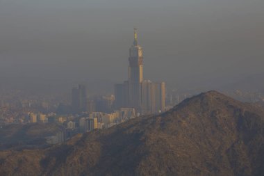 Hira mağarası ve Suudi Arabistan 'ın kutsal Kabe manzarası