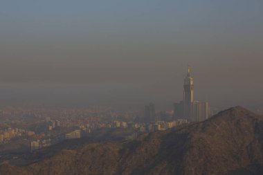 Hira mağarası ve Suudi Arabistan 'ın kutsal Kabe manzarası