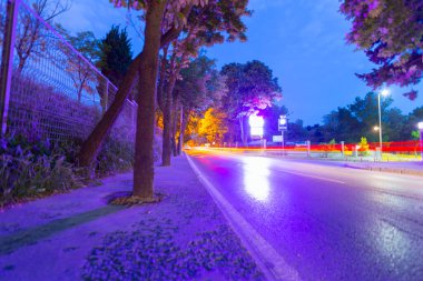 Florya kıyı yolu ve sahil kenarı, rıhtım ve uzun pozlama tekniği.