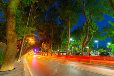 Florya kıyı yolu ve sahil kenarı, rıhtım ve uzun pozlama tekniği.