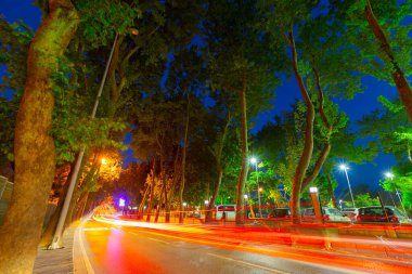 Florya kıyı yolu ve sahil kenarı, rıhtım ve uzun pozlama tekniği.