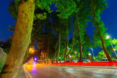 Florya kıyı yolu ve sahil kenarı, rıhtım ve uzun pozlama tekniği.