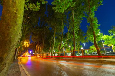 Florya kıyı yolu ve sahil kenarı, rıhtım ve uzun pozlama tekniği.