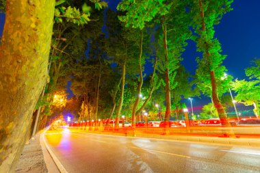 Florya kıyı yolu ve sahil kenarı, rıhtım ve uzun pozlama tekniği.