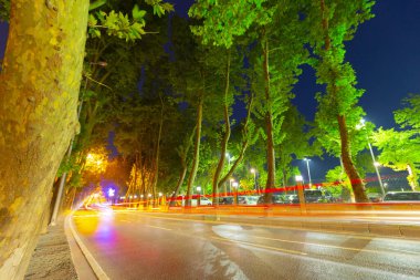 Florya kıyı yolu ve sahil kenarı, rıhtım ve uzun pozlama tekniği.