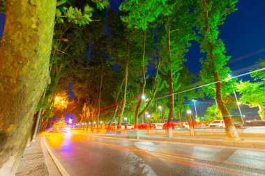 Florya kıyı yolu ve sahil kenarı, rıhtım ve uzun pozlama tekniği.