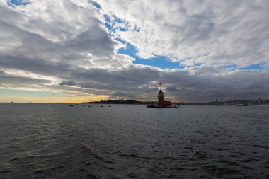 İstanbul, Boğaz, Uskudar. Osmanlı döneminin antik deniz feneri. Kız kulesi. (Bakire Kulesi) (Kiz Kulesi))