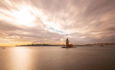 İstanbul, Boğaz, Uskudar. Osmanlı döneminin antik deniz feneri. Kız kulesi. (Bakire Kulesi) (Kiz Kulesi))