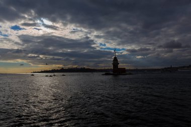 İstanbul, Boğaz, Uskudar. Osmanlı döneminin antik deniz feneri. Kız kulesi. (Bakire Kulesi) (Kiz Kulesi))