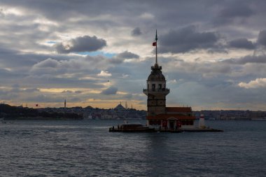 İstanbul, Boğaz, Uskudar. Osmanlı döneminin antik deniz feneri. Kız kulesi. (Bakire Kulesi) (Kiz Kulesi))