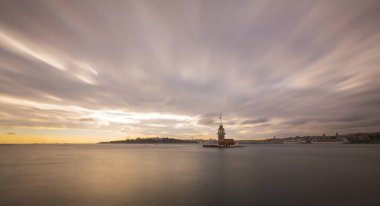 İstanbul, Boğaz, Uskudar. Osmanlı döneminin antik deniz feneri. Kız kulesi. (Bakire Kulesi) (Kiz Kulesi))