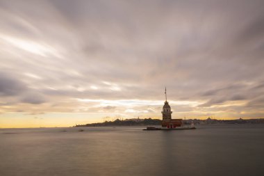İstanbul, Boğaz, Uskudar. Osmanlı döneminin antik deniz feneri. Kız kulesi. (Bakire Kulesi) (Kiz Kulesi))