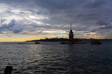 İstanbul, Boğaz, Uskudar. Osmanlı döneminin antik deniz feneri. Kız kulesi. (Bakire Kulesi) (Kiz Kulesi))