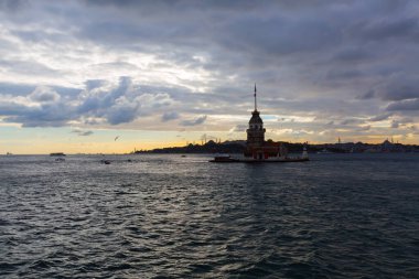 İstanbul, Boğaz, Uskudar. Osmanlı döneminin antik deniz feneri. Kız kulesi. (Bakire Kulesi) (Kiz Kulesi))