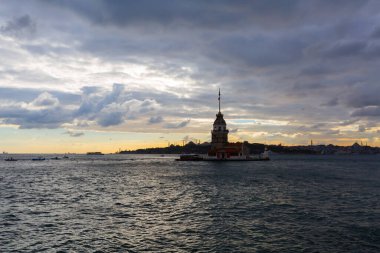 İstanbul, Boğaz, Uskudar. Osmanlı döneminin antik deniz feneri. Kız kulesi. (Bakire Kulesi) (Kiz Kulesi))