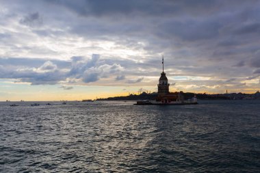 İstanbul, Boğaz, Uskudar. Osmanlı döneminin antik deniz feneri. Kız kulesi. (Bakire Kulesi) (Kiz Kulesi))