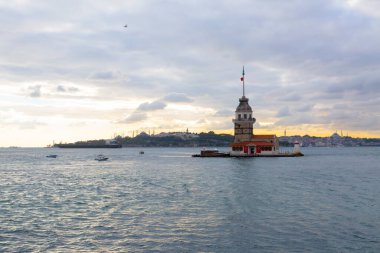 İstanbul, Boğaz, Uskudar. Osmanlı döneminin antik deniz feneri. Kız kulesi. (Bakire Kulesi) (Kiz Kulesi))