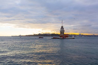 İstanbul, Boğaz, Uskudar. Osmanlı döneminin antik deniz feneri. Kız kulesi. (Bakire Kulesi) (Kiz Kulesi))