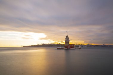 İstanbul, Boğaz, Uskudar. Osmanlı döneminin antik deniz feneri. Kız kulesi. (Bakire Kulesi) (Kiz Kulesi))