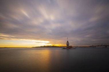 İstanbul, Boğaz, Uskudar. Osmanlı döneminin antik deniz feneri. Kız kulesi. (Bakire Kulesi) (Kiz Kulesi))