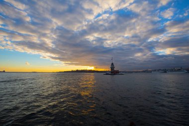 İstanbul, Boğaz, Uskudar. Osmanlı döneminin antik deniz feneri. Kız kulesi. (Bakire Kulesi) (Kiz Kulesi))