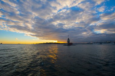 İstanbul, Boğaz, Uskudar. Osmanlı döneminin antik deniz feneri. Kız kulesi. (Bakire Kulesi) (Kiz Kulesi))
