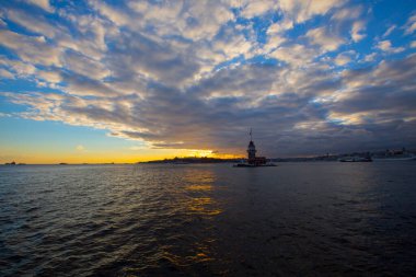 İstanbul, Boğaz, Uskudar. Osmanlı döneminin antik deniz feneri. Kız kulesi. (Bakire Kulesi) (Kiz Kulesi))