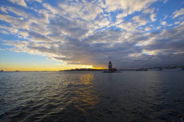 İstanbul, Boğaz, Uskudar. Osmanlı döneminin antik deniz feneri. Kız kulesi. (Bakire Kulesi) (Kiz Kulesi))