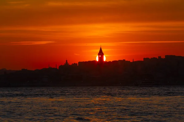 Tour Galata Est Une Tour Située Dans Ville Istanbul Dans — Photo