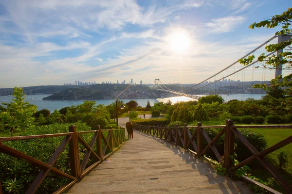 Boğaz Boğaz Asya Avrupa Kıtalarını Ayıran Marmara Denizi Ile Karadeniz — Stok fotoğraf